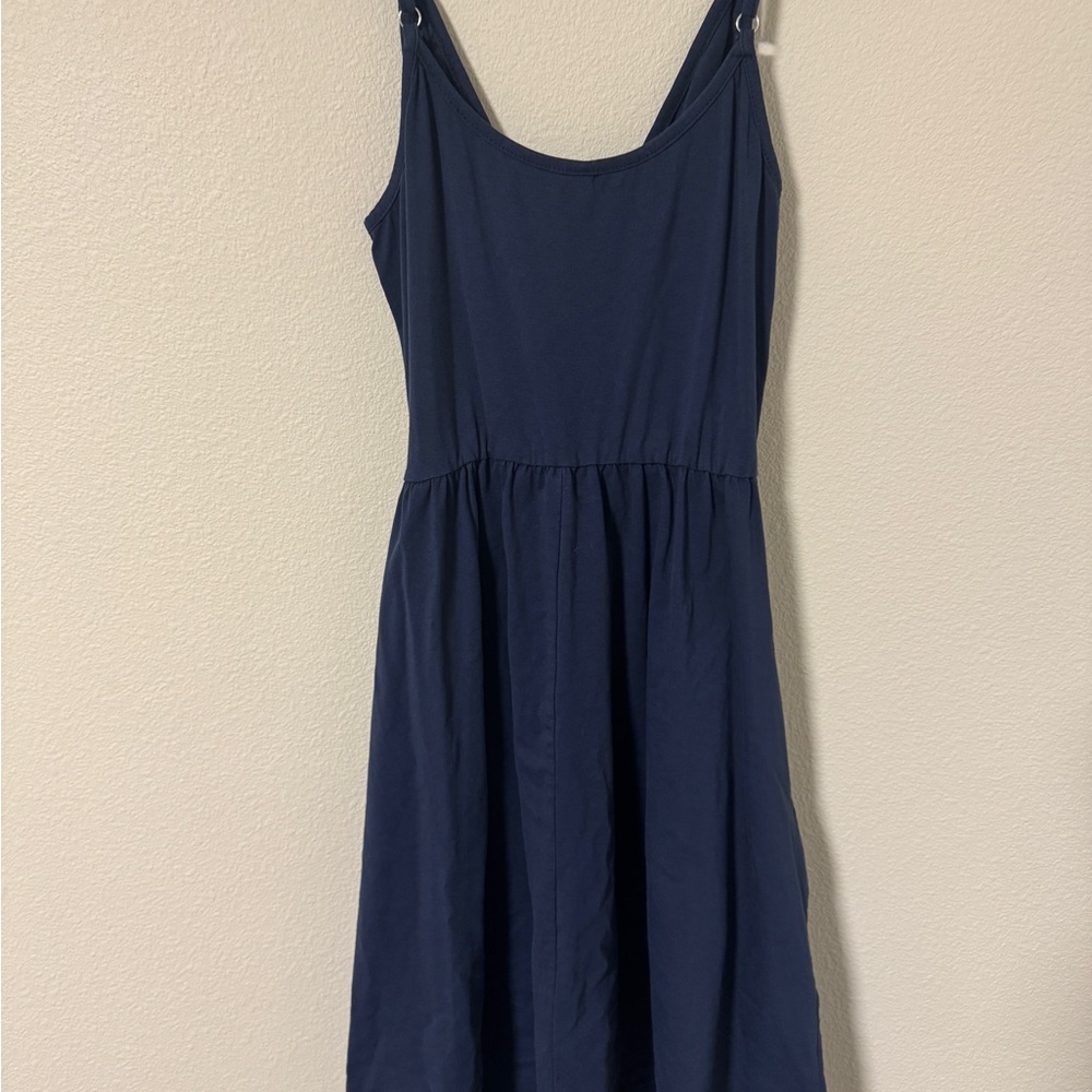 Elegant Navy Blue Sleeveless Dress